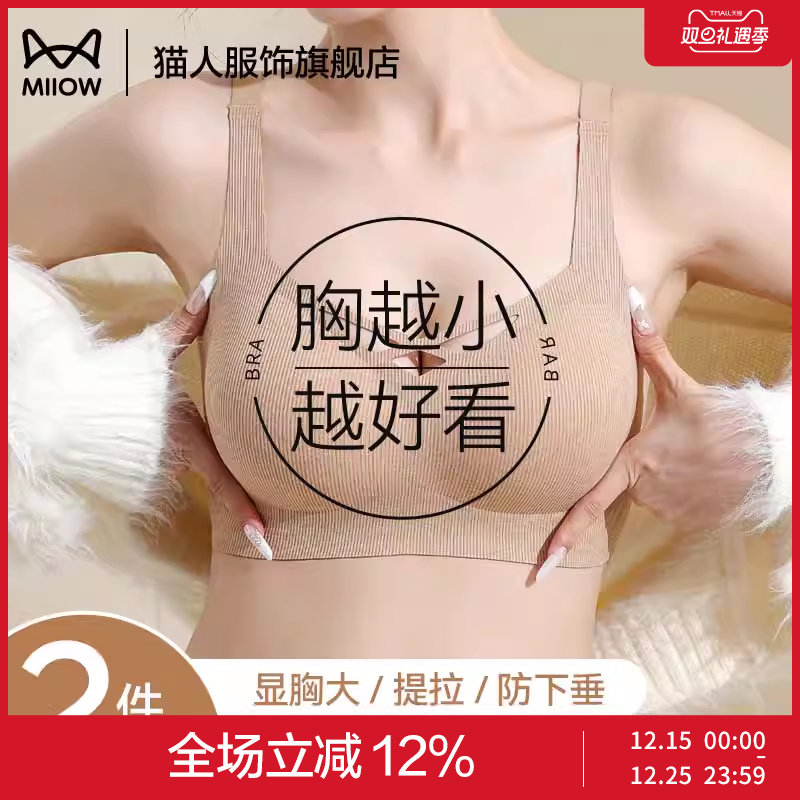 猫人内衣女小胸聚拢收副乳
