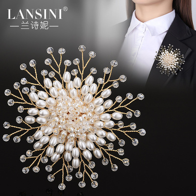 高档时尚珍珠胸针女原创设计别针