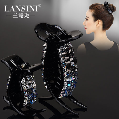 高端水晶抓夹韩版丸子头盘发顶夹