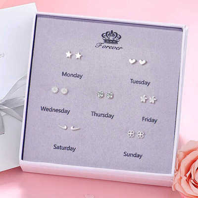 生日礼物s999通体纯银耳钉轻奢