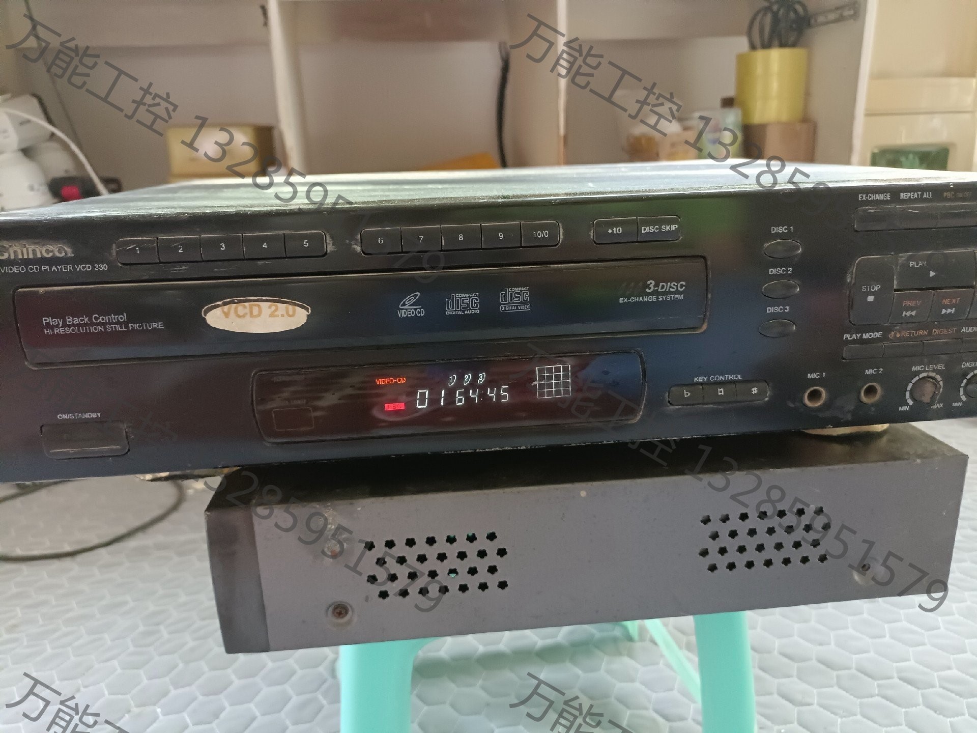 shinco新科,vcd-330,基本全新,通电开机如图,三