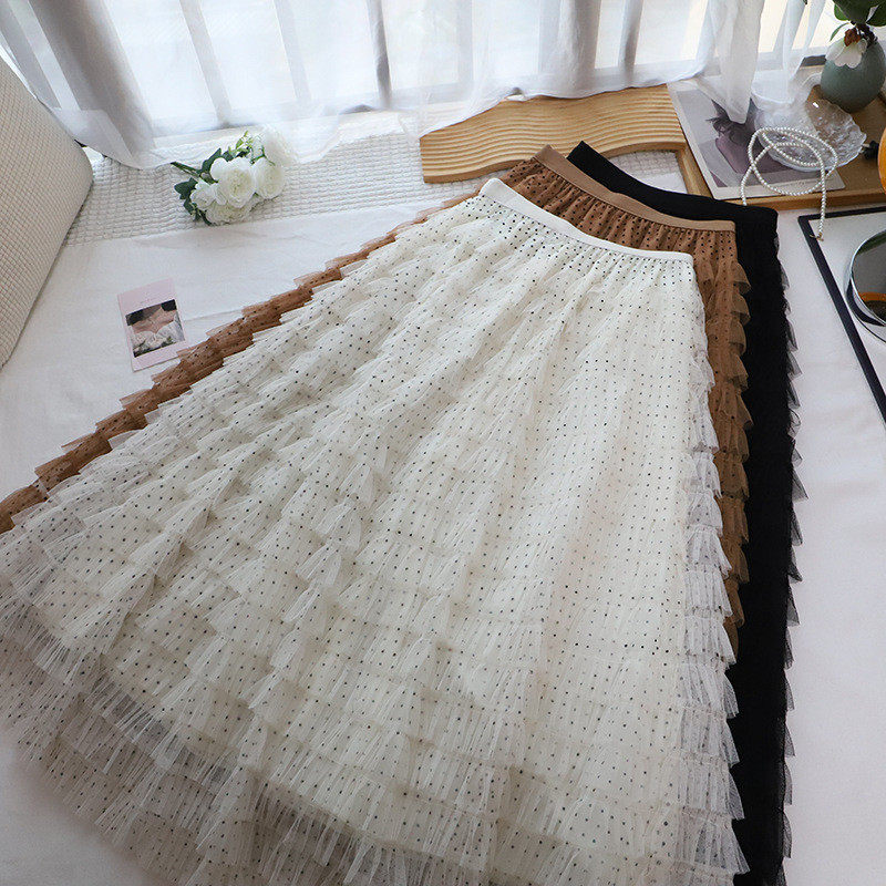 2026仙气飘飘~早春新款韩版高腰显瘦波点蛋糕半身裙女,女装/女士精品,半身裙,淘宝优惠券,粉丝福利购,淘宝优惠卷