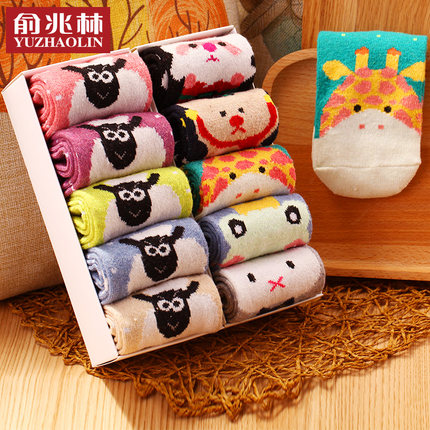 俞兆林女士兔羊毛袜中筒袜韩版冬天情侣袜子男秋冬季加厚保暖韩国