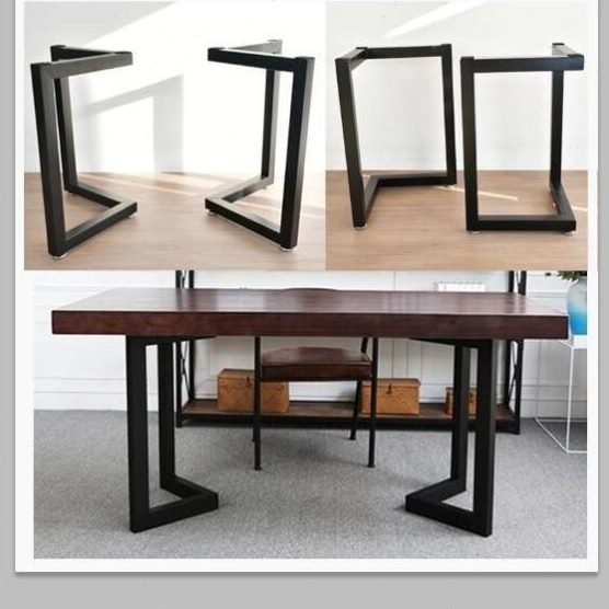 铁艺桌腿大板桌餐桌会议桌子腿茶几金属大板支架加厚桌架铁架定制