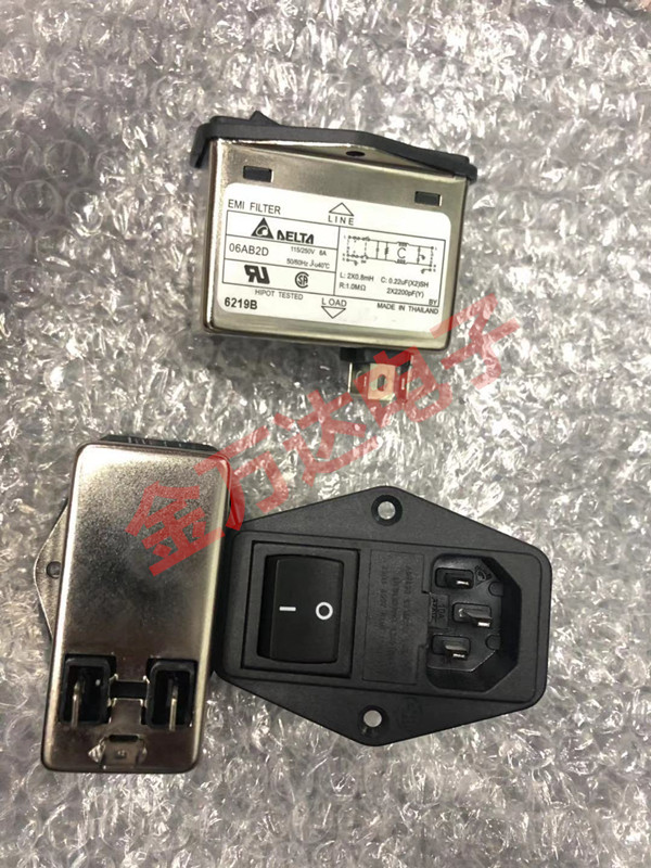 06AB2D全新原装 滤波器交流电源输入模块连接器过滤器 115/250VAC