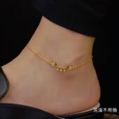 如鱼得水三生三世鱼生一起豆豆双小鱼儿女生脚链 钛钢不掉色