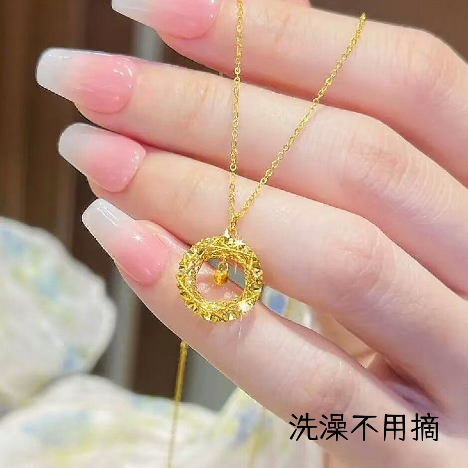 钛钢女织梦网圆环乌比莫斯项链