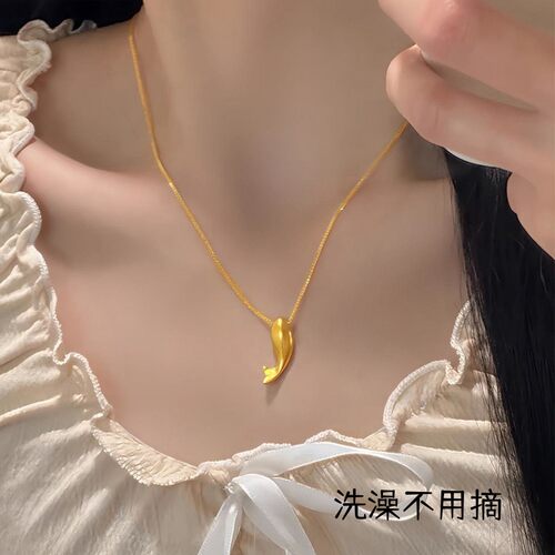 钛钢女小金鱼幸运年年有余项链