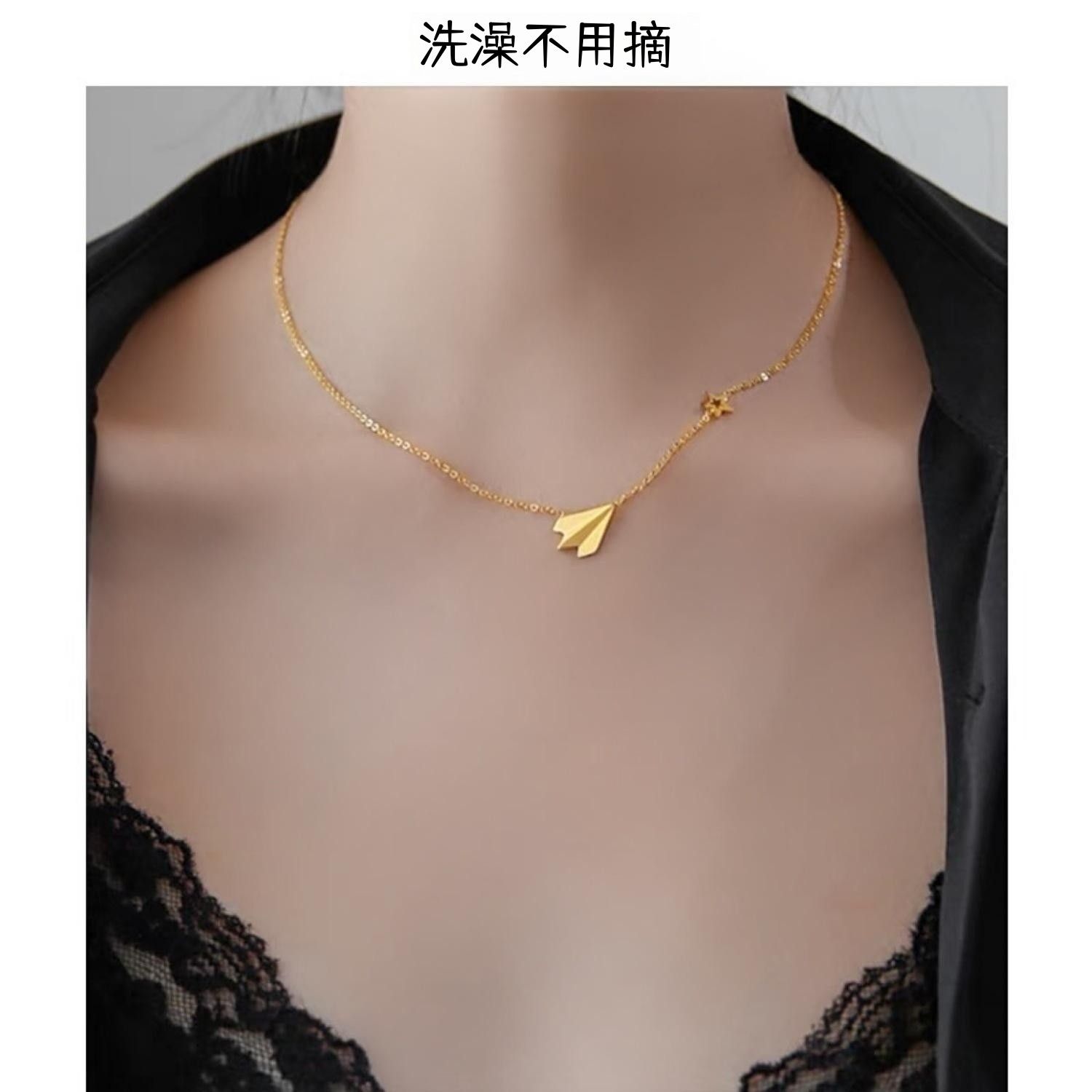 五角星项链钛钢保色保色不过敏女