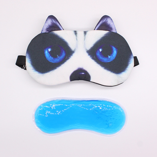 3D哈士奇眼睛冰敷眼罩幼儿园初高中大小学生教室宿舍午睡游戏遮光