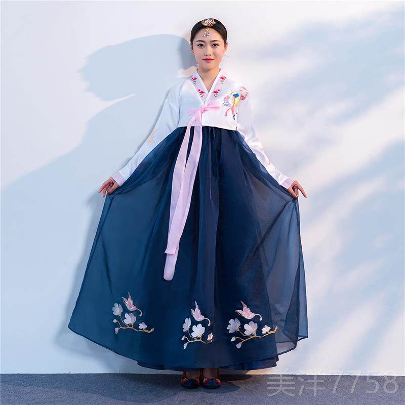 高档鲜服装长裙韩服女日常鲜族装良韩古装改成人大长今国舞蹈演朝
