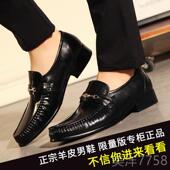 韩版 单鞋 头层羊真皮套脚百搭男 皮务正装 高档KANI商专柜K男皮鞋