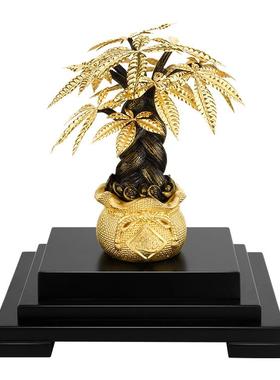 高档金箔发饰财厅树酒柜装品摆件家室居客办公招财摇钱树创意开业