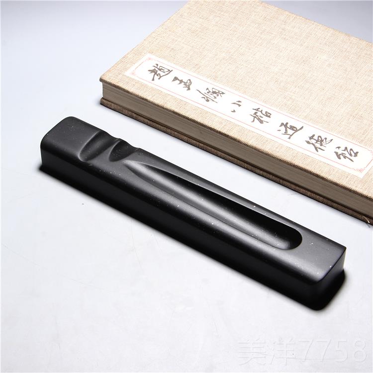 高档精品多功能镇歙尺笔搁架手天然原石金星工砚笔龙尾砚文房实用图片