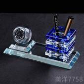高档水晶筒定制摆件创意办公室桌面念高档业季 毕纪定做周年高档笔
