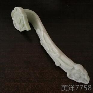 高档田天然手工蓝如意家居客厅办室公工艺品摆设 吉祥如玉意摆件