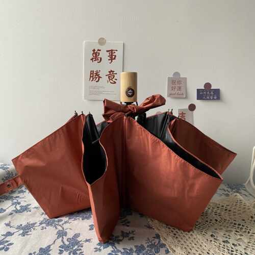高档msho幻象系 重度灰阳香芋素色in雨s自动三折晴两用遮黑胶雨紫