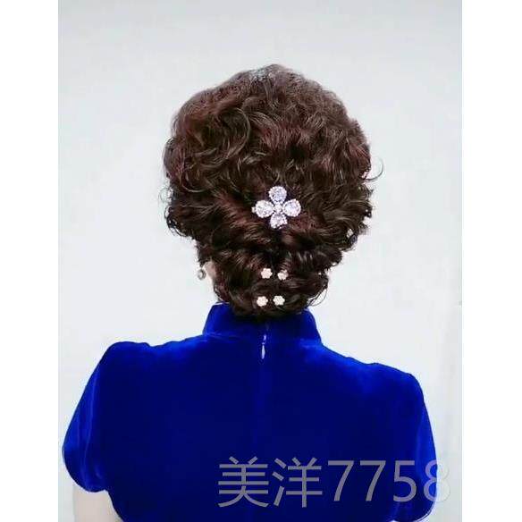 高档50 60岁假发女士大码假发套妈妈年中老真发真套人发头发全盘
