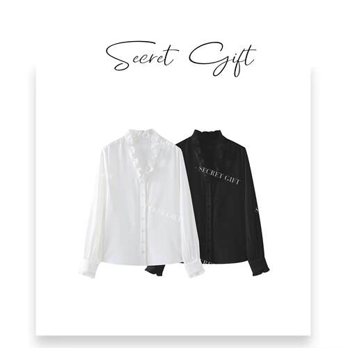 【r毕衬衫】【Sec业et】 Gift设计师定制SFXV领休闲百搭衬衫