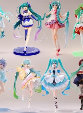初音未来美人鱼童话仙境大耳狗樱花MiKu二次元手办模型摆件