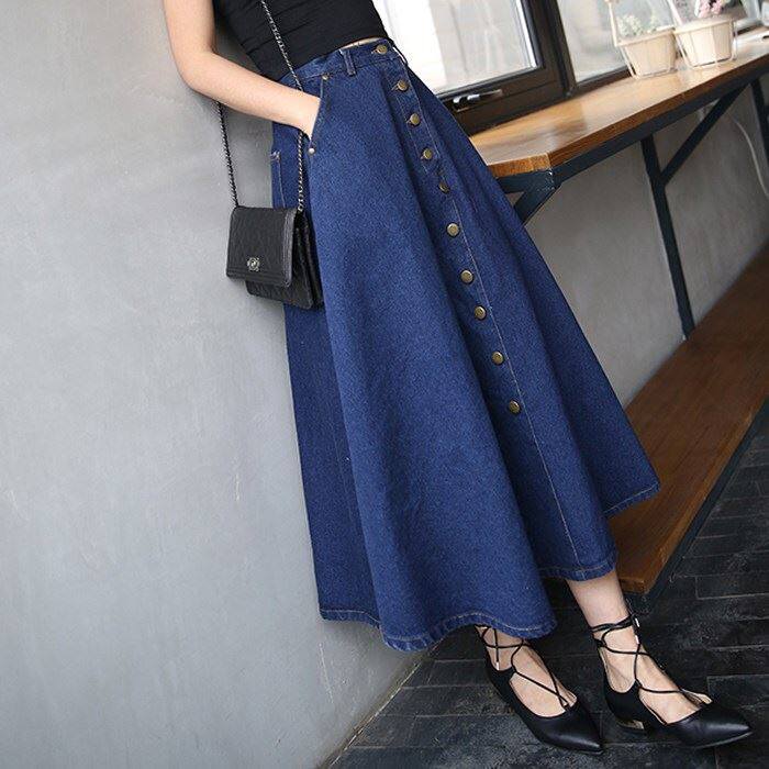 Denim skirt winter 2016 The new skirts Mid length version Paige Long dress Autumn and winter Korean Edition Umbrella skirtin the Women's clothing/Boutique , Skirts  category - from Buy2taobao.com to provide professional Taobao agent buy service