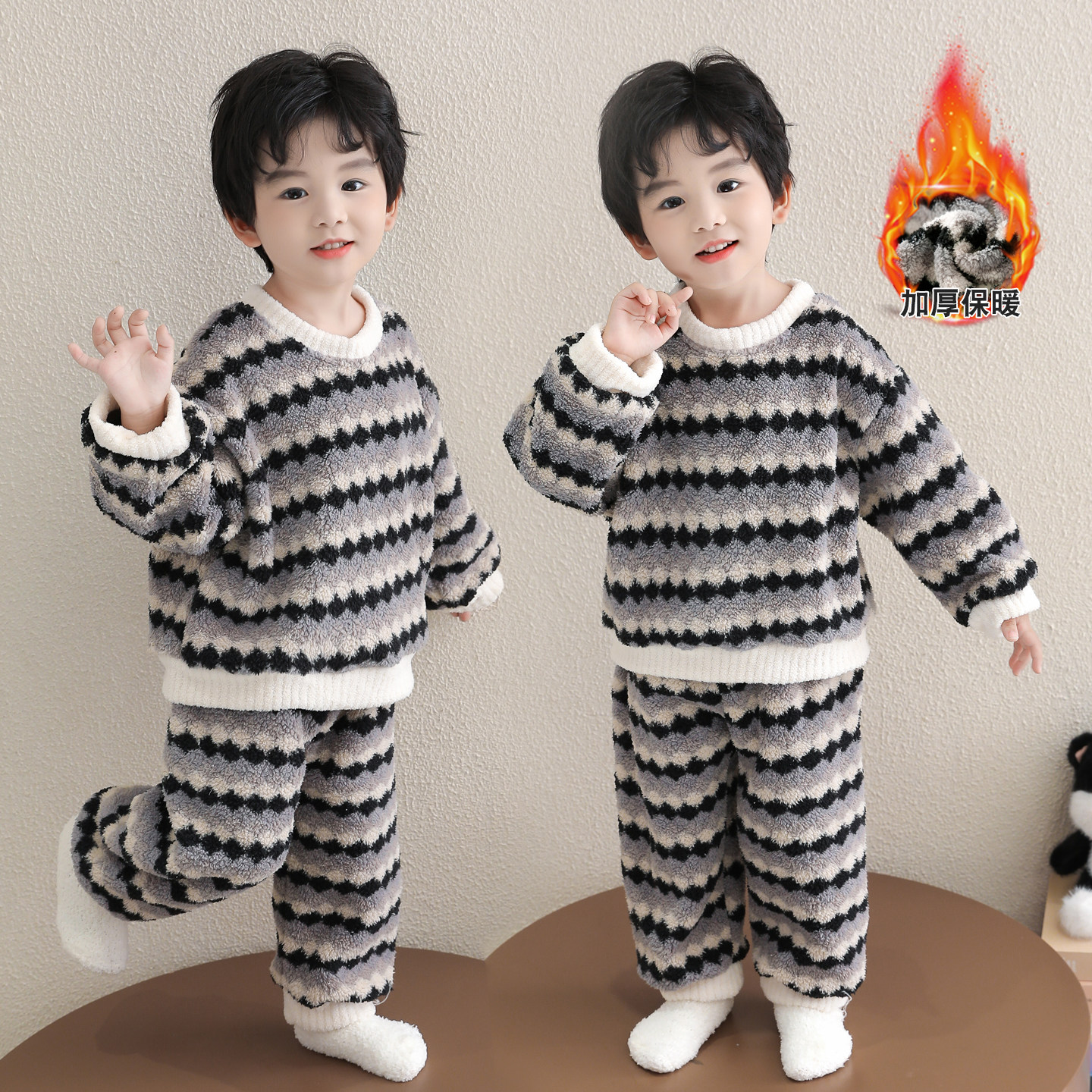 2025新款家法兰绒居服珊瑚绒睡衣