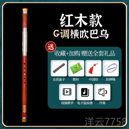 高档黑木横吹巴乌者乐器学生F调红木调成人儿童G初学入小门滇南古
