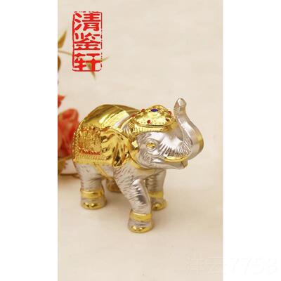 高档泰佛牌宝特色手专用马象四面用品工实木大象国石金银合金掩面