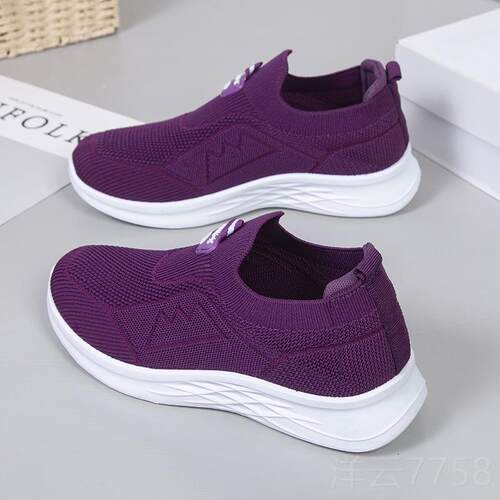 高档春秋季底老北京布鞋女一脚蹬软妈妈鞋舒适休闲鞋中老透气年健