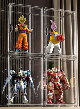 展示盒模型手办收纳盒盲盒亚克力高达展柜透明适用乐高展示柜架子