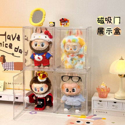 labubu展示盒拉布布泡泡玛特fifa世界杯大夏日亚克力收纳架三丽鸥