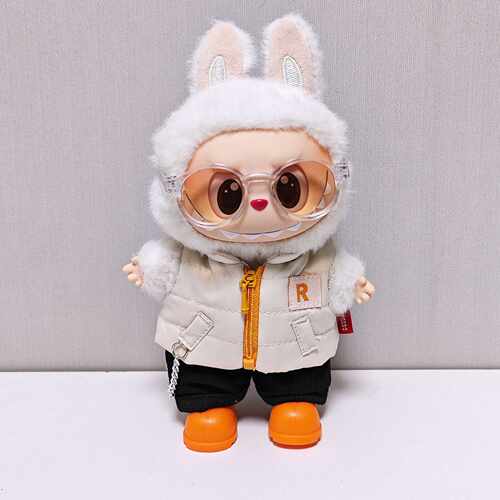 仅娃衣】拉布布冬季衣服棉马甲套装15厘米娃衣labubu冬季娃衣17cm