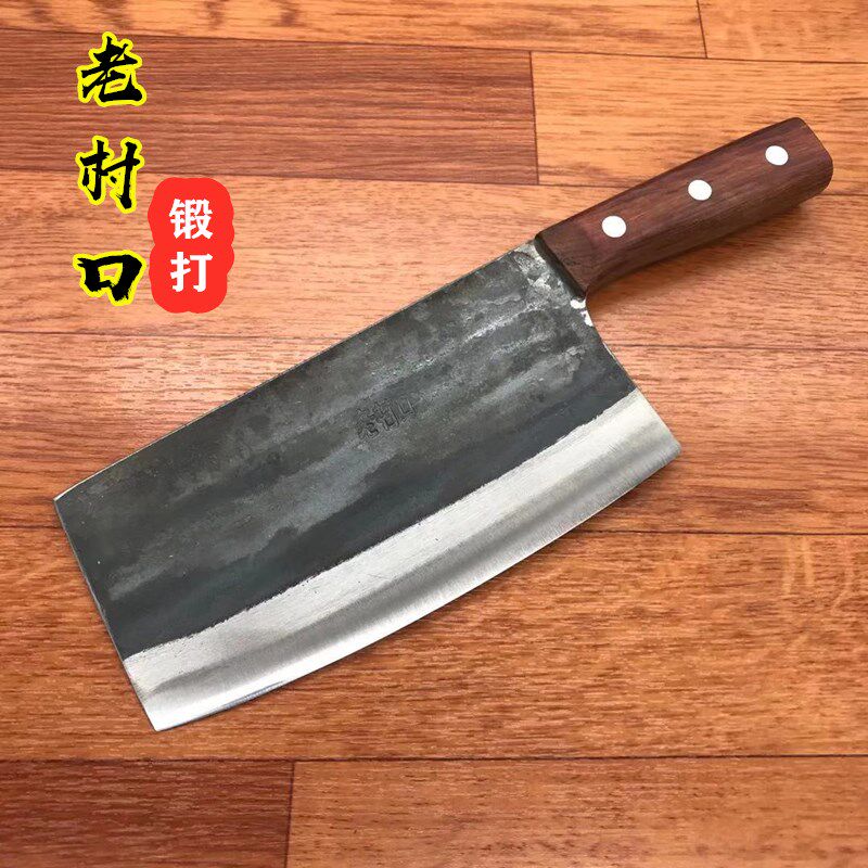 热卖弹簧钢纯手工锻打菜刀家用中式切丝丁片两用斩切刀锋利厨师刀