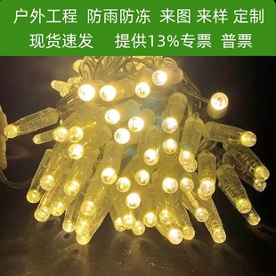 户外超亮防水加粗灌胶彩灯闪灯串灯亮化装 饰满天星led泡壳氛围灯