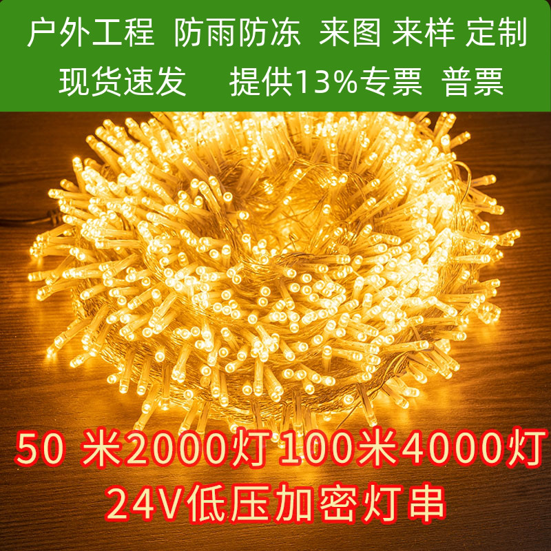 24v低压太阳能满天星灯亮化彩灯闪灯串灯户外树灯景观装饰氛围灯