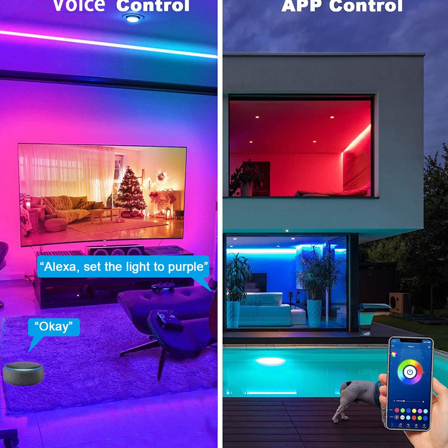 5v低压灯带5050wifi智能led灯带套装rgb音乐灯带USB语音蓝牙控制