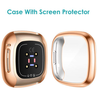 Sense保护壳 电镀TPU全包带触摸屏幕保护套 Versa3 适用于Fitbit