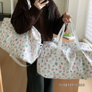 便携短途旅行包女轻便大容量包包可爱行李袋外出手提包化妆手提包
