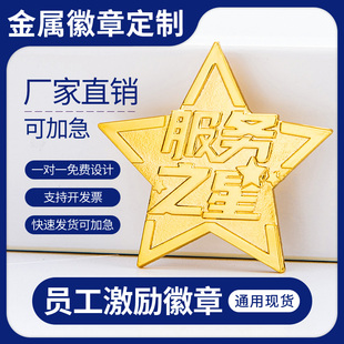 服务行业配饰胸针销售之星服务之星徽章百搭饰品荣誉证章磁铁胸章