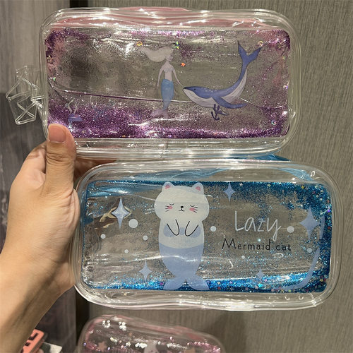 ins流沙笔袋高颜值亮晶晶文具袋