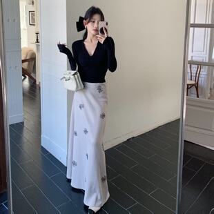 气质高级修身 法式 上衣优雅鱼尾裙 精致主义 陈六六CHENLIULIU