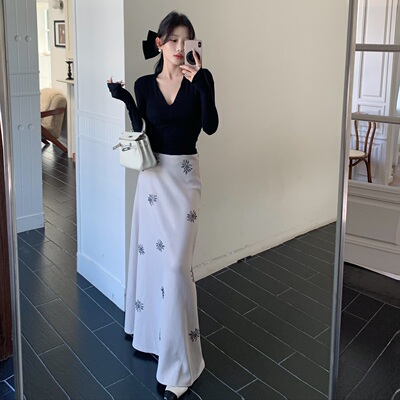 陈六六CHENLIULIU【精致主义】法式气质高级修身上衣优雅鱼尾裙