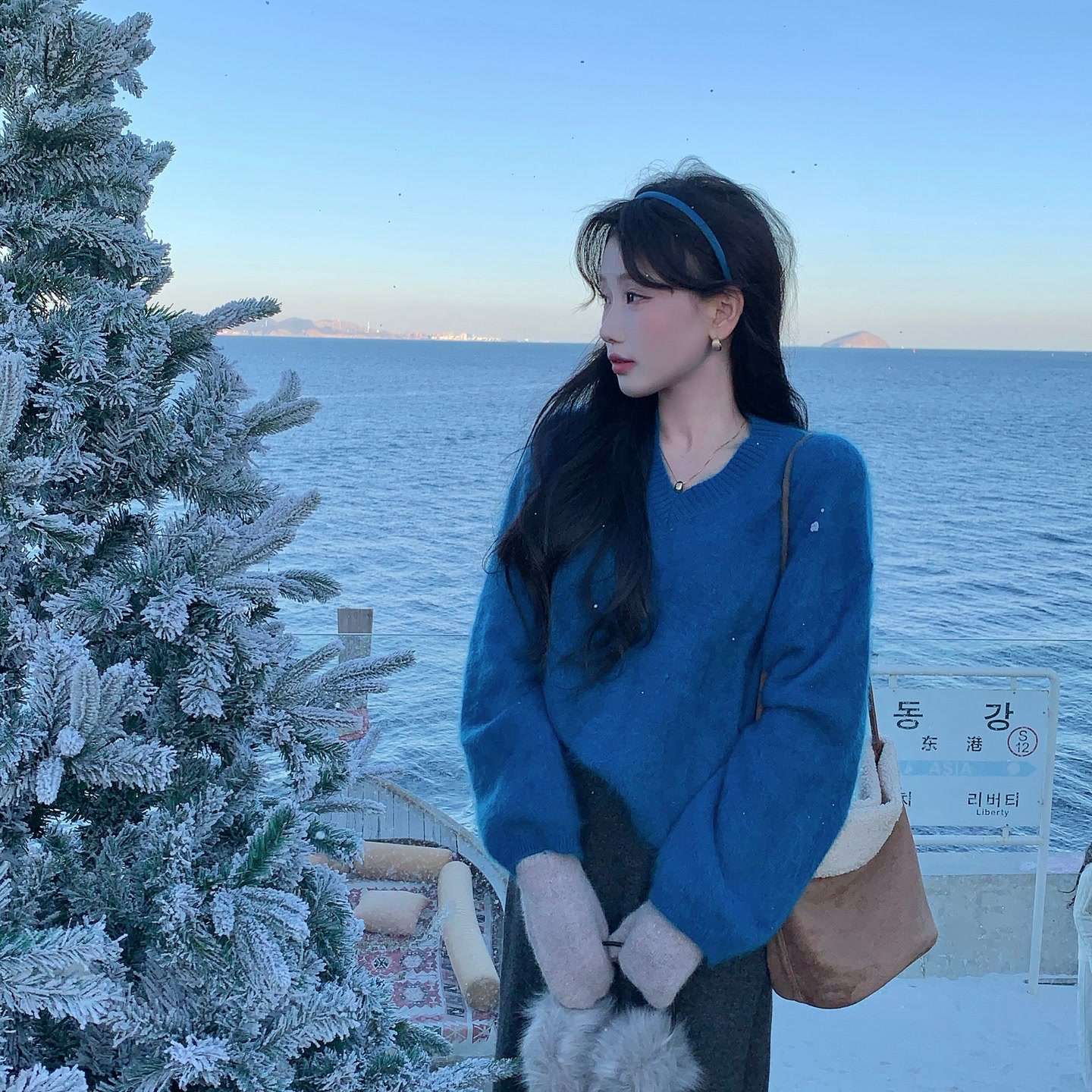 陈六六CHENLIULIU【心动日记】软糯奶fufu马海毛韩版慵懒毛衣上衣