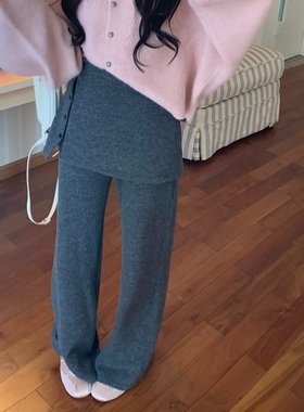陈六六CHENLIULIU【出镜神裤】秋冬时髦精百搭屁帘显瘦微喇休闲裤