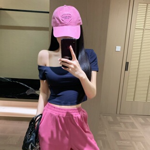 陈六六CHENLIULIU【元气辣妹】 夏季斜肩设计感舒适百搭上衣短袖