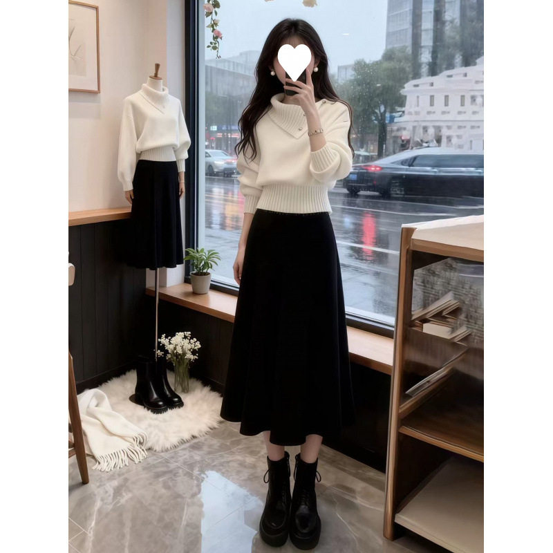 轻熟风巨好看气质时尚毛衣半身裙秋冬氛围感洋气收腰显瘦两件套装