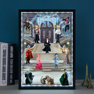 适用泡泡玛特哈利波特与火焰杯系列盲盒收纳主题场景展示盒摆件