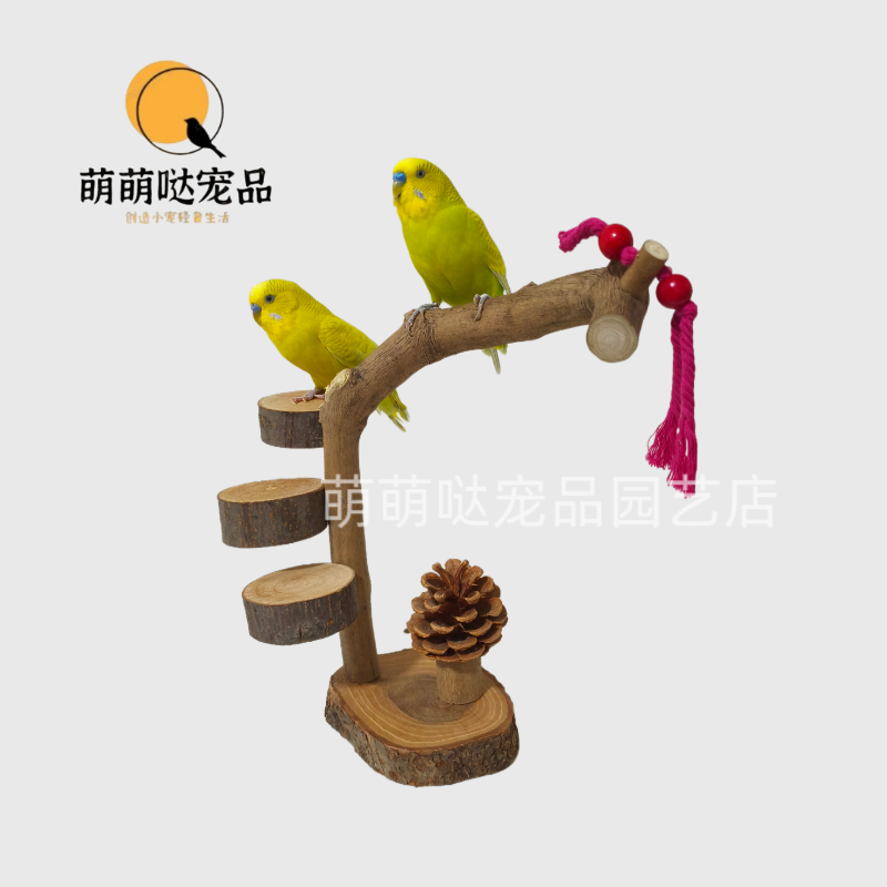 鹦鹉站架实木树枝桌面架子原木训练架站台虎皮牡丹玄凤攀爬游乐场