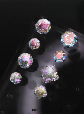 钛钢锆石耳饰 【轻奢单品】F-136钛合金闪耀华子钻烟花玫瑰切耳钉