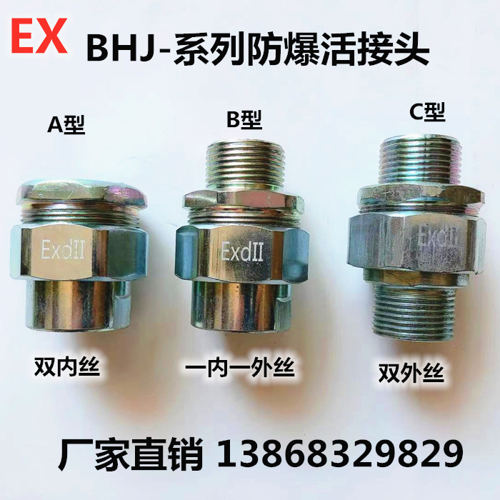 防爆活接头 BHJ 双内丝/双外丝/一内一外丝 挠性管活接头变径接头